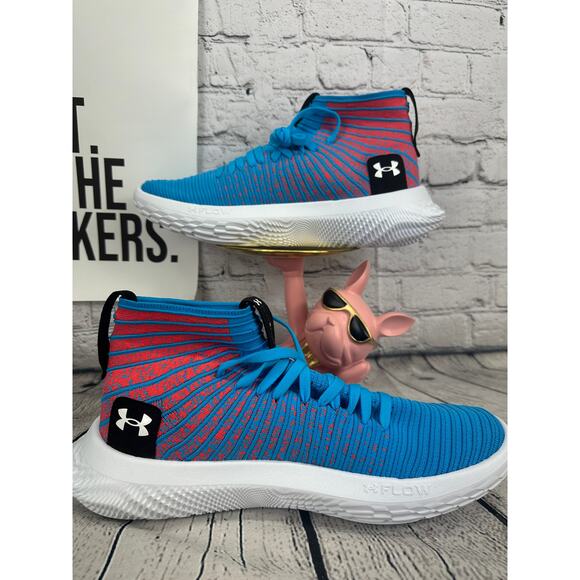 Under Armour FUTR X ELITE Basketball Shoes Mens 12 Blue Pink Sneakers Hi Top NEW